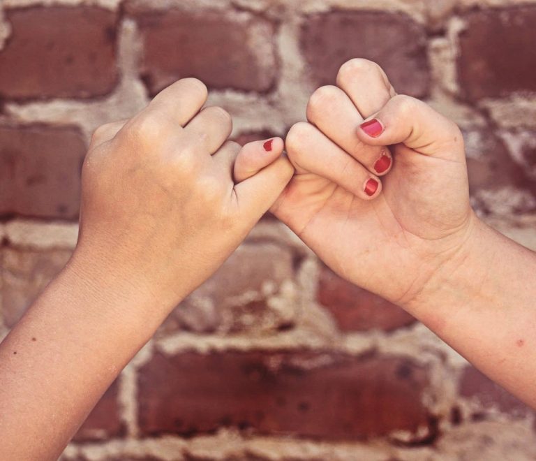 pinky swear, friendship, gesture